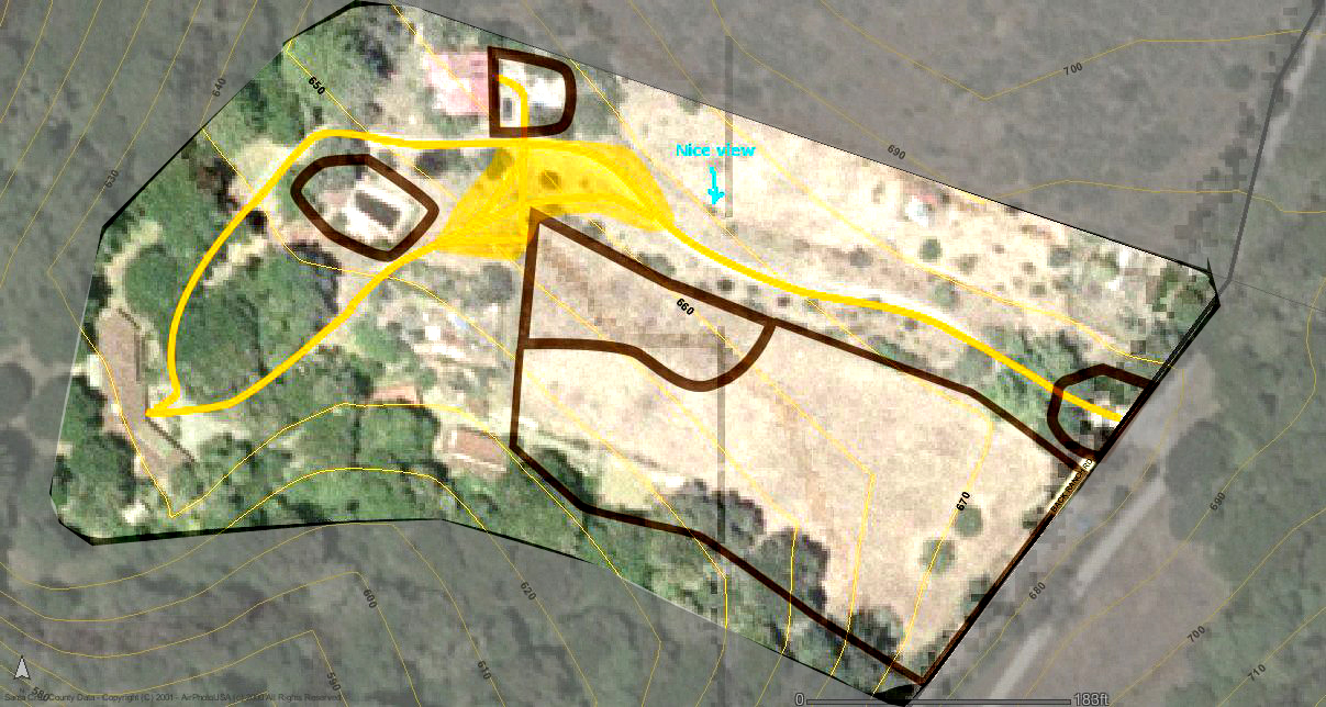 example of a hand-drawn site plan
